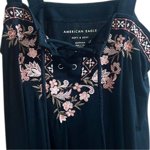 American Eagle Outfitters Black Embroidered Tank Top - Picture 8 of 10